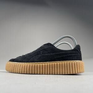 Puma X Fenty Creeper Women’s 6.5 Black Suede Gum Lace Up Platform Sneaker Casual